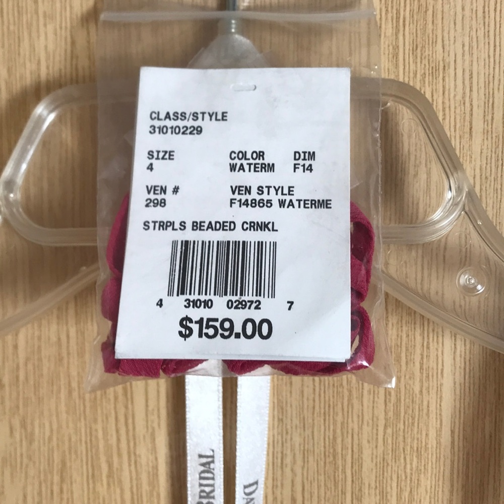 David’s bridal strapless crinkle chiffon dress - Picture 5 of 8